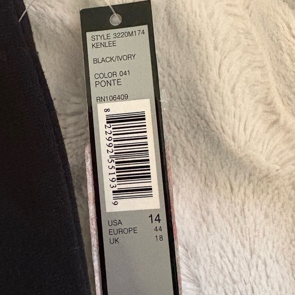 Tahari ASL NWT Size 14 Kenlee Black Formal Business Office Dress - Picture 5 of 8